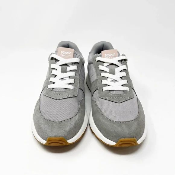 TOMS Women's TRVL Lite Retro Sneaker Suede Slip-On Elastic Lace Drizzle Grey 7.5 - Picture 3 of 12
